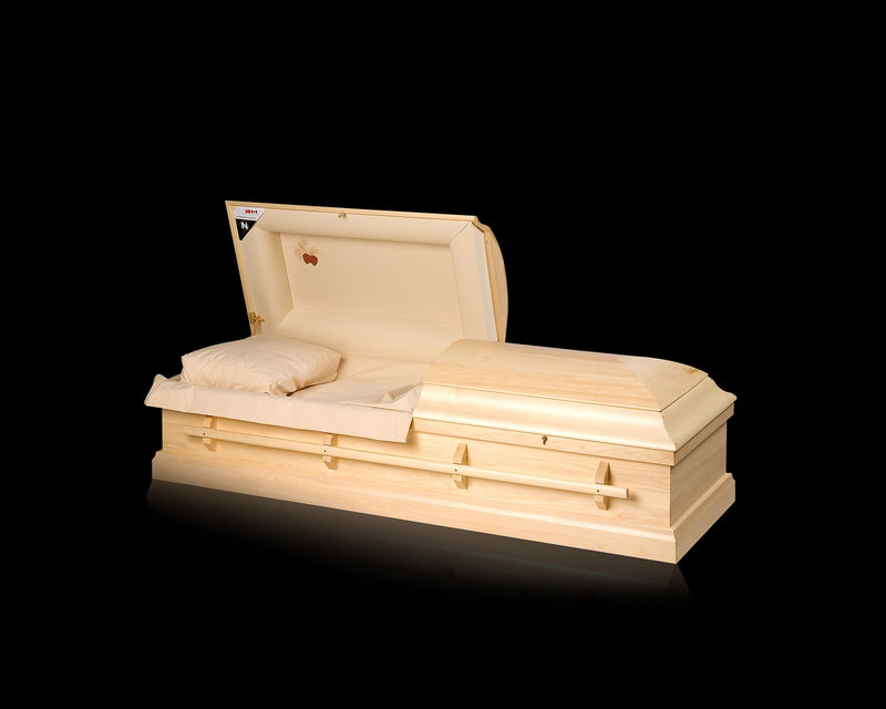 EDEN 105
100% solid poplar, with solid wood bottom, peg and dowel assembly
Natural finish with single coat natural sealer
Natural cotton interior with pinecomb embroidered front panel (optional) and excelsior mattress.