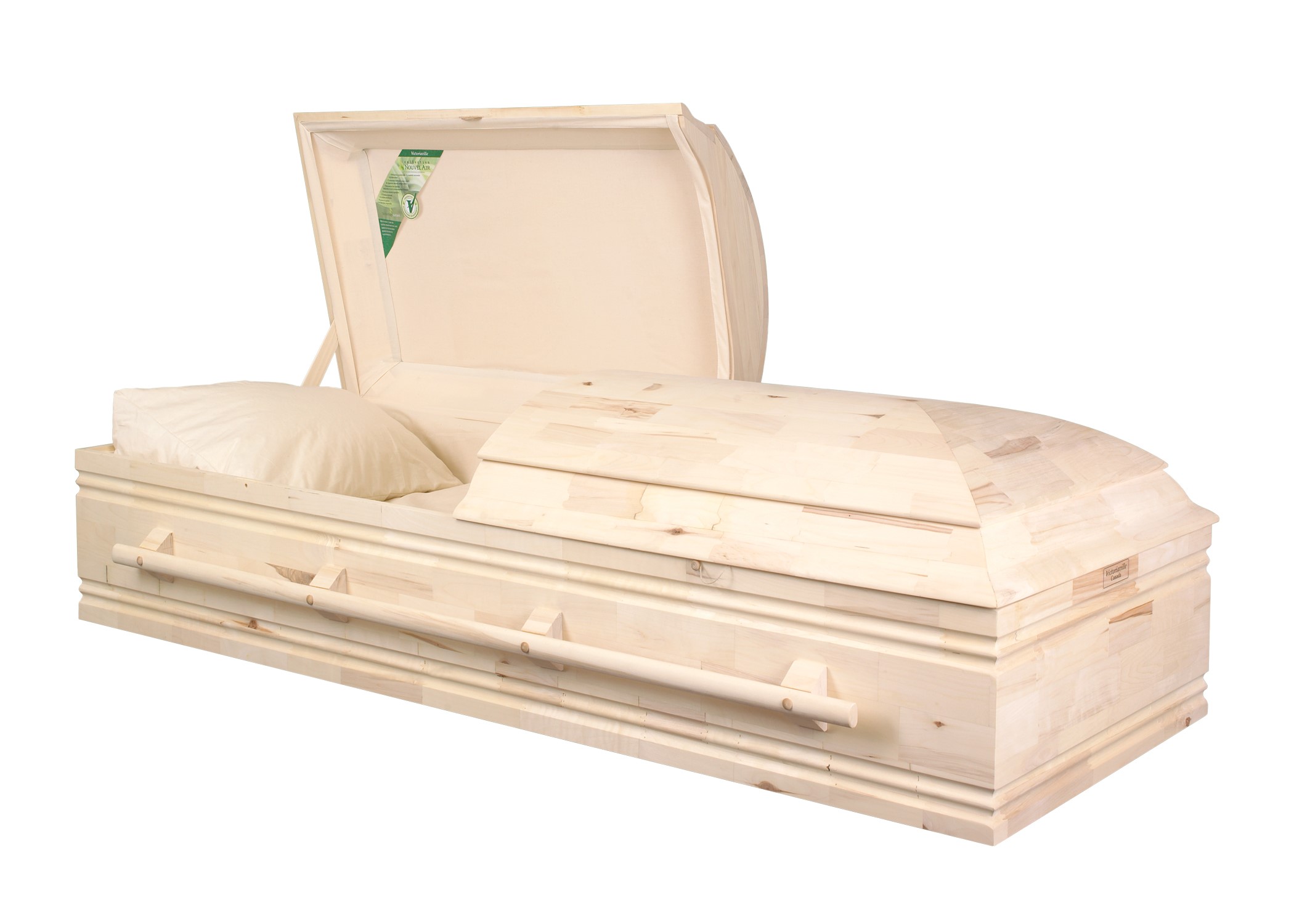 NATURA
Poplar wood casket,finger-joined construction
Natural finah without colour treatment
Natural cotton interior with excelsior bed