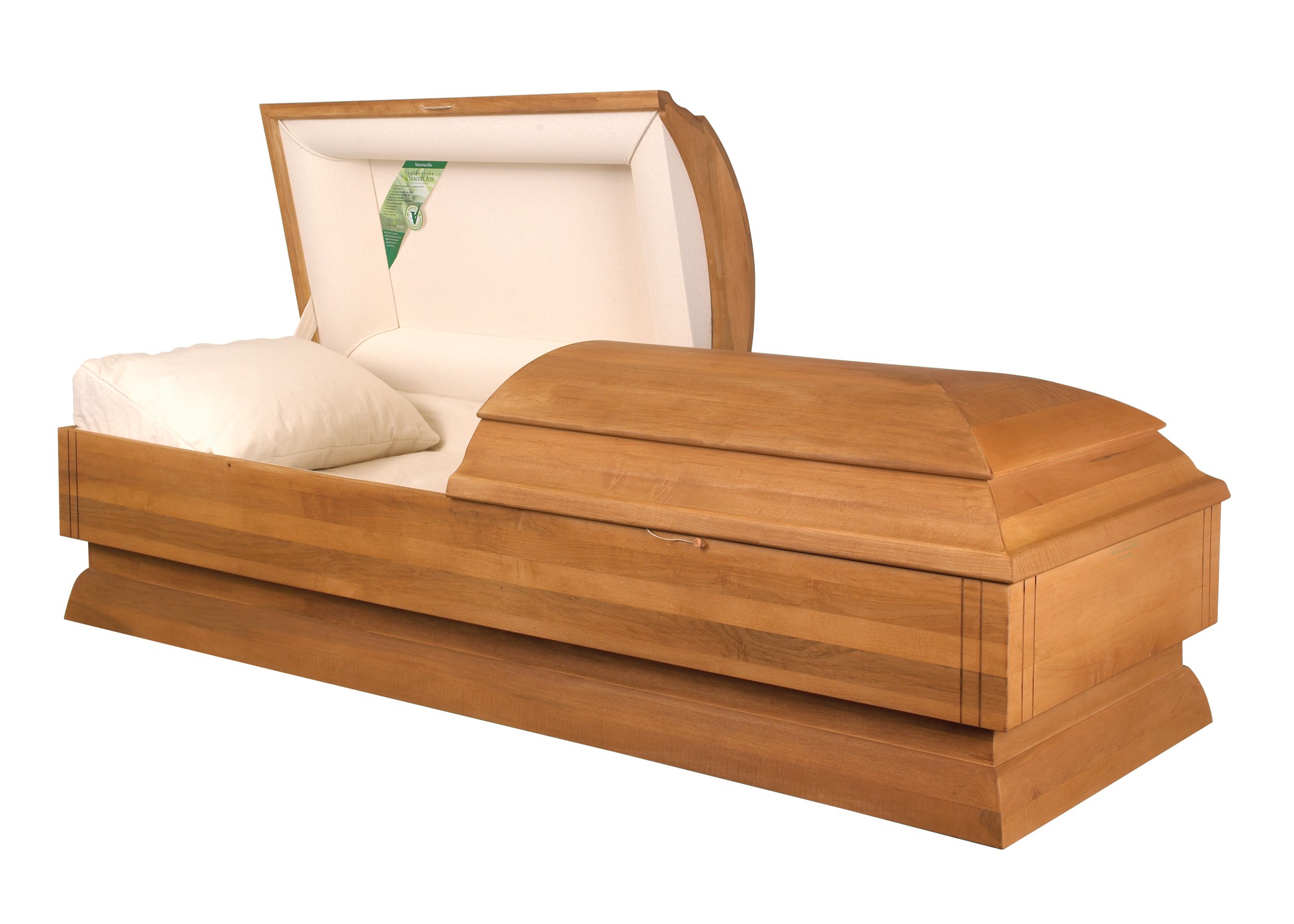 PRIMA
Silver Maple wood casket
Natural oil finish
Natural cotton interior with excelsior matress